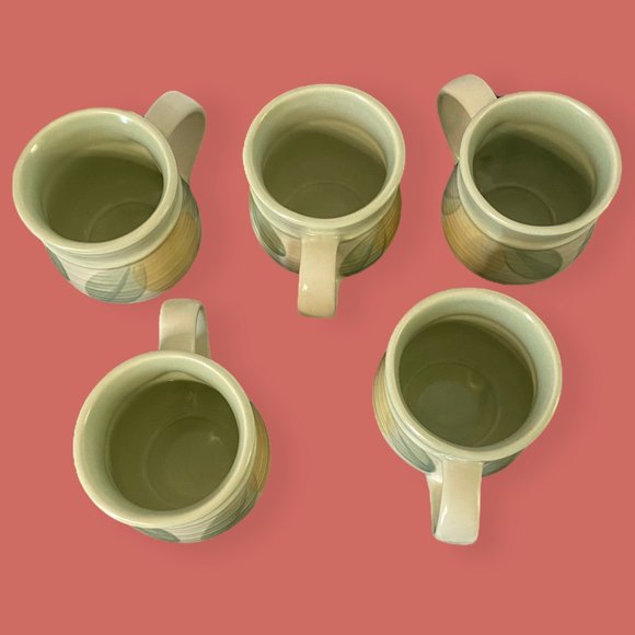 🥳 HP 🍋 Pfaltzgraff Vera Cruz Lemon Leaves Mugs Handpainted in Mexico - Picture 4 of 6